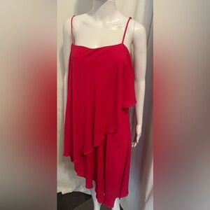 NWT Elliatt Sz L Marseille Pink Ruffle Flowy Cocktail Dress Elegant Barbiecore